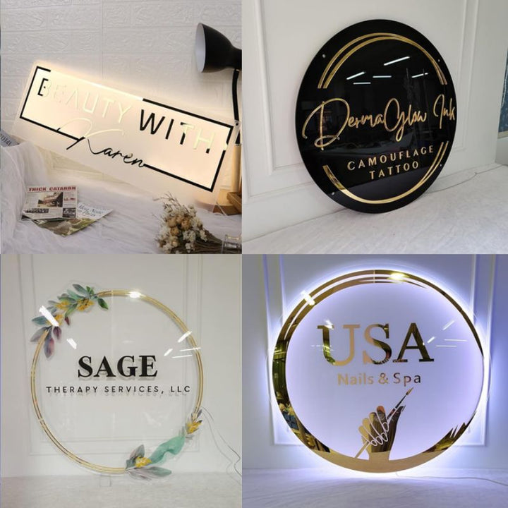 Acrylic Backlit Sign - Custom Acrylic Gold Letter Sign