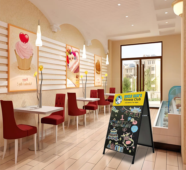 A Frame Chalkboard with Logo