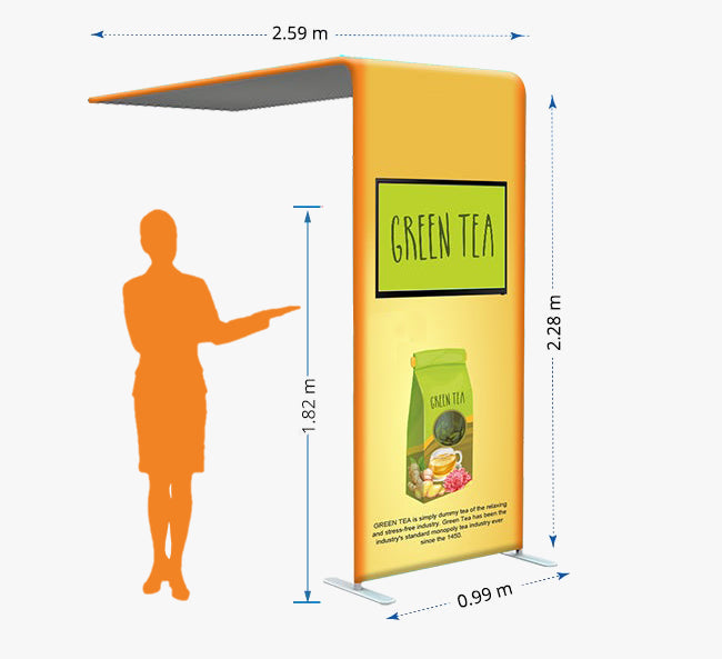 L shaped Tube Arch Fabric Display