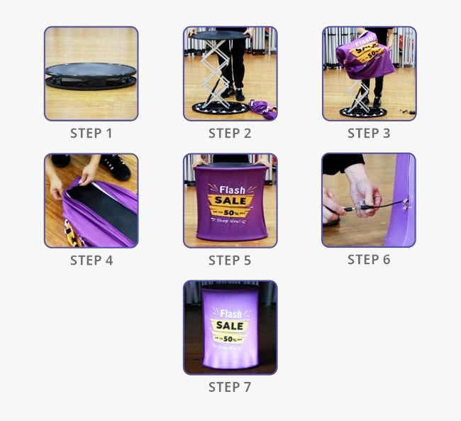 Spring Up Display Counter with Led Lights