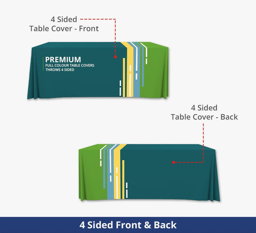 Custom Premium Table Covers & Throws - 4 Sided
