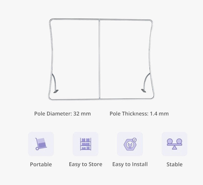 U Shaped Fabric Media Wall