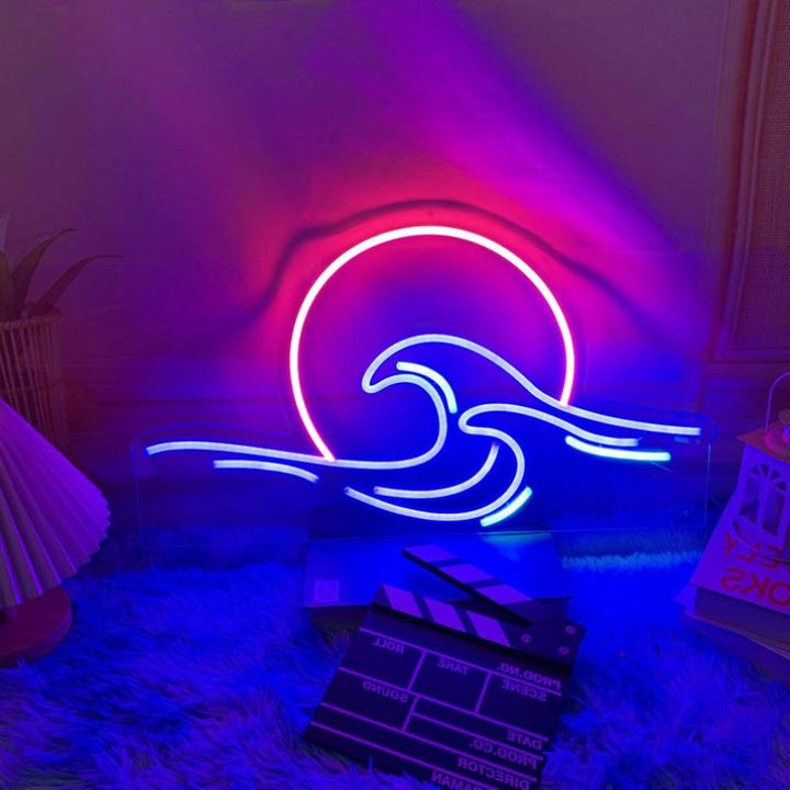 Sun Ocean Neon Sign Decor