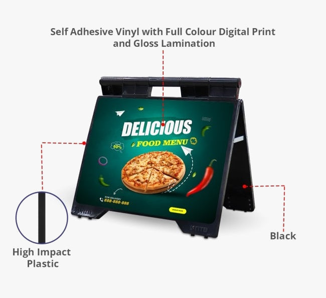 Plastic A Frame Sign - Black