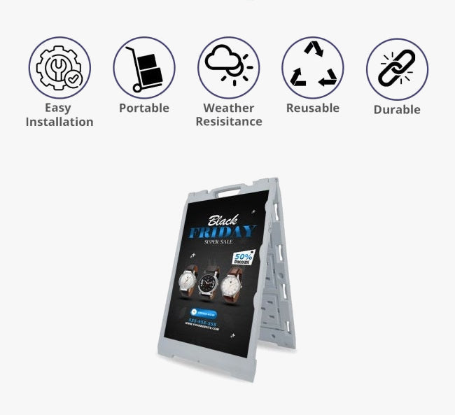 Plastic A Frame Sign - Deluxe White