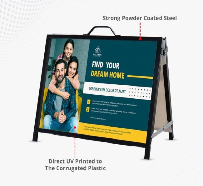 Metal A Frame Sign for Real Estate (600 MM x 450 MM)