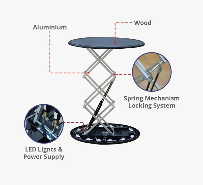 Spring Up Display Counter with Led Lights