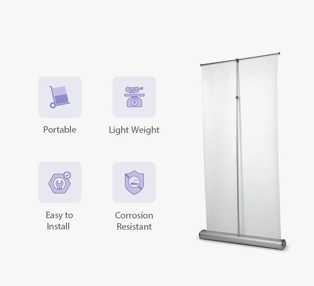 Deluxe Wide Base Single-screen Roll Up Banner Stands