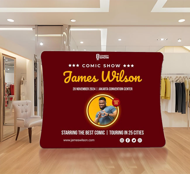 U Shaped Fabric Media Wall