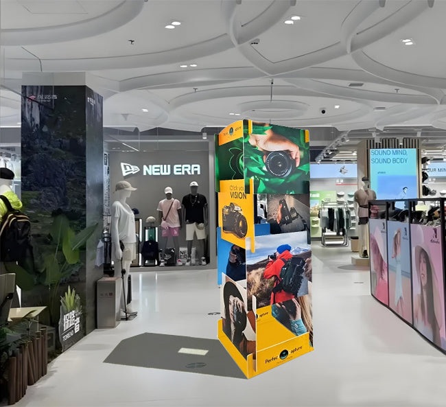 Display Tower with Custom Printed Interlocking Panels