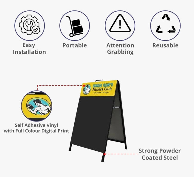 A Frame Chalkboard with Logo