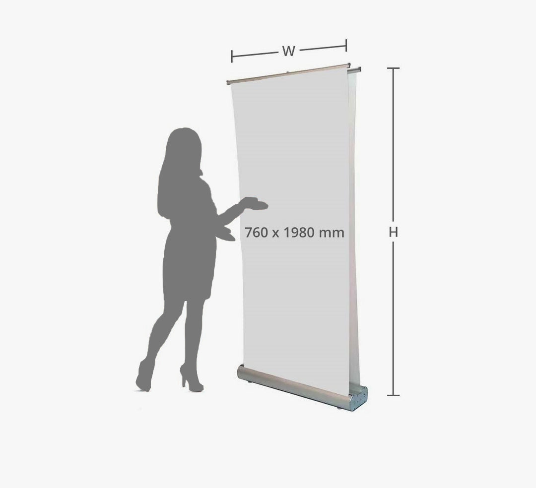 Deluxe Wide Base Double-Screen Roll Up Banner Stands