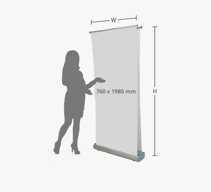 Deluxe Wide Base Double-Screen Roll Up Banner Stands