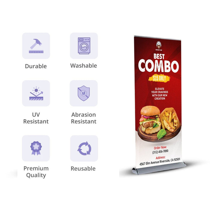Deluxe Wide Base Single-screen Roll Up Banner Stands